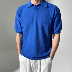 제이에이치스타일 제이에치스타일 남성용 부클 카라 반팔 니트 JHROK592