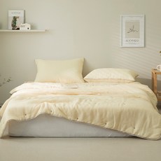 BONNIE LOUISE Sherbet雪波纹涼感超細纖維薄被, 黃色