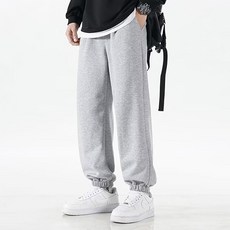 Goodif 男款縮口寬版運動褲 寬鬆版型休閒日常長褲