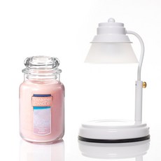 YANKee CANDLe 大號 623g + Aindy 定時器白色融蠟燈組, 1套, 粉紅沙灘