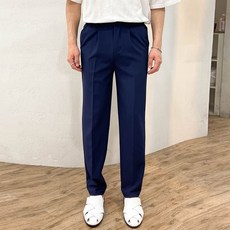 24ROAD 男士印花修身側邊鬆緊帶九分西裝褲