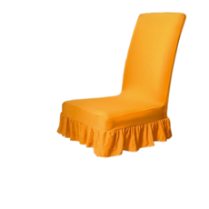 오늘도양 고급스러운 레이스 의자커버, 오렌지, 1개