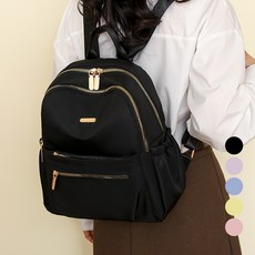 Elsso 女性防潑水學生日常後背包, 黑色