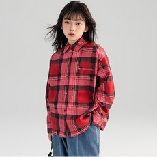 pinkb 兒童款Lexi格紋襯衫