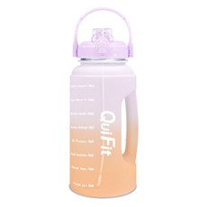 큐핏 Q03 대용량 헬스물통 쉐이커보틀 비스프리 물병, 2.2L, 라이트오렌지