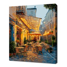 DIY數字油畫 羅馬廣場咖啡廳露台風景畫 40 x 50 cm, 24色, 1個