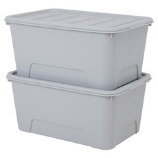 KAZT 馬卡龍系列 收納箱 Set, 淺灰色, 2個