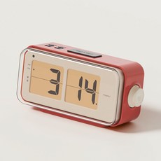 mooas 復古自動翻頁鬧鐘 桌鐘, 紅色
