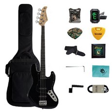 Gopherwood J-Classic II 電貝斯, 墨黑色, 1套