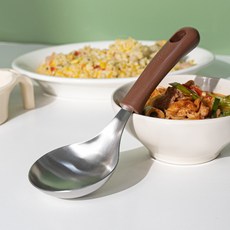 304不鏽鋼迷你上菜匙, 巧克力色, 1個