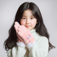 산리오 헬로키티 벨벳 리본 날개사 장갑 OGHKG60101