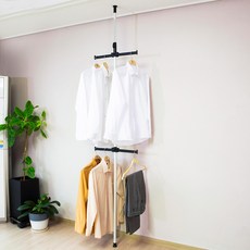 Poeta一觸式掛衣架 1層 25mm, 白+黑