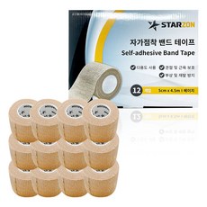 STARZON 自黏彈性繃帶 12入, 米色, 12個