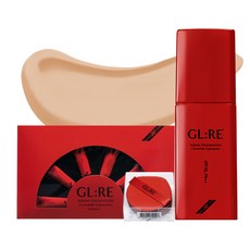 GL:RE 精華粉底液No.23平靜米色+禮包+粉撲3p套組, 1套, 粉底液+禮品盒+粉撲 3入