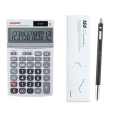 모나미 계산기 MC-142 + 153 아이디 볼펜 1mm, Smoky(볼펜), 그레이(계산기), 1세트