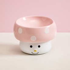 PASTEL PET 寵物點點蘑菇食碗 FREE, 粉紅色, 1個