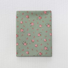 베드앤데코 순면 프린트패턴 패브릭원단 미니로즈, 그린