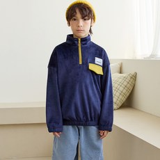 vavkids 青少年兒童貼布刷毛保暖套頭風衣