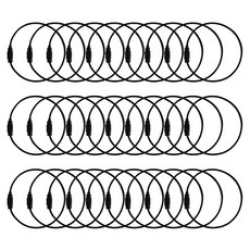 粉彩鋼絲鑰匙圈連接環, 30個, 黑色