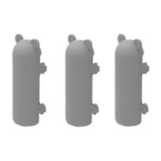 泰迪熊多功能防撞護角, 3入, 灰色, 3.5cm