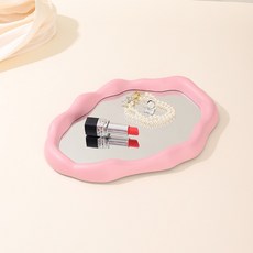 波浪桌上型鏡子, 粉紅色