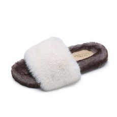 여성용 와일드 폭신 털 슬리퍼 겨울 실내화 뮬 슬리퍼 PRDS177