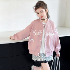 Misopapa 可愛女孩蝴蝶結羅紋夾克
