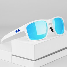 가빈 스타일호른 경량 편광 스포츠 선글라스 G112, C007 화이트 스카이미러렌즈(선글라스), 랜덤발송(실리콘링), 1개