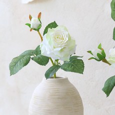 센트바스켓 조화 올포러브 장미 실크플라워 로즈, 화이트, 1개