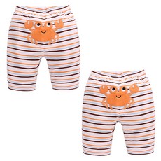 MOM&BAB 大螃蟹印花柔軟棉質短褲 2入