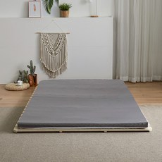 024홈 단잠토퍼 매트리스 + 속커버 + 홑겹커버 세트, 그레이, 7cm