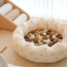 小熊多用途嬰幼兒遊戲墊球池 + 彩色球池球套組, 1套, 混合顏色