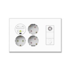 WONHA Ti2通訊插座備用3口+CATV+RJ45磨砂白雪, 1個