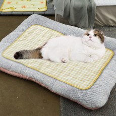 리브맘 반려동물 쿨린이 양면 쿨매트, YELLOW + CHECK, 1개