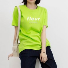 험블스튜디오 여성용 플루어 레터링 여름 20수 반팔 티셔츠 KK_205_086