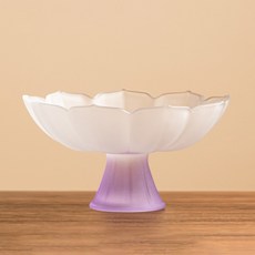 美式公路風霧面花苞高腳甜點水果盤 HR2021, 紫色, 1個
