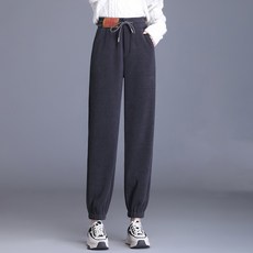 PEONIST 女款燈芯絨刷毛束口褲