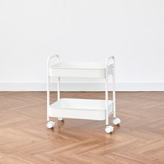 Modern House ON 免螺絲簡易組裝金屬推車, 白色, 2層