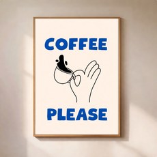 퍼니즈 홈 카페 포스터 커피 플리즈, 프레임없음