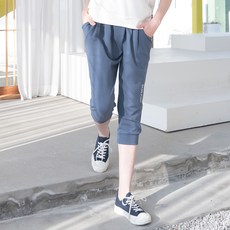 韓國 DURAN 女款交叉設計七分慢跑褲