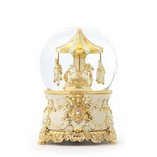 JARLL 旋轉木馬金色水球音樂盒GG54064, 單色