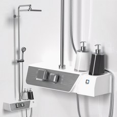 스마트프리미엄 선반형 해바라기 레인 샤워기 수전, 1개, 메탈화이트