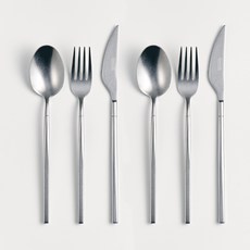SERATOGA Cielo 石洗牛排餐具2人組, 1套, 餐匙 2p + 餐叉 2p + 牛排刀 2p, 單一顏色