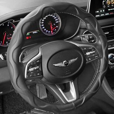 XFIT 第3代 Big Wave 原廠型皮革汽車用打孔全車型通用方向盤套, 黑色