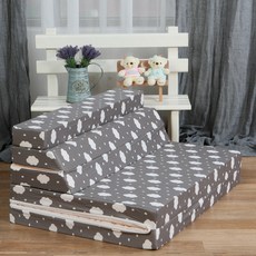 조은집 순면 5단 접이식 소파베드 매트리스, 구름, 7.5cm