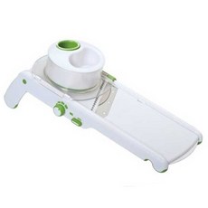 Progressive 萬能切蔬果器+食物固定架+把手, 白+綠, 1套