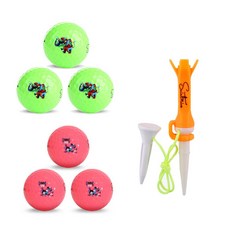 Saintnine 優質高爾夫3層球 42.8mm + 高爾夫球釘組, 1盒, 綠色 + 粉紅色