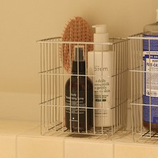 스테인리스 바스켓 304스텐 욕실 용품 수납바구니 Small, 실버, 1개