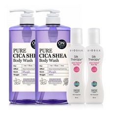 LG 玫瑰果光澤護髮素 65ml 2入+積雪草乳木果油沐浴露 1000ml 2入, 1組