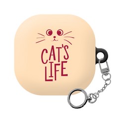 몬드몬드 러브 캣 갤럭시 버즈 프로 / 버즈 라이브 하드 케이스 + 키링, 017, 1개